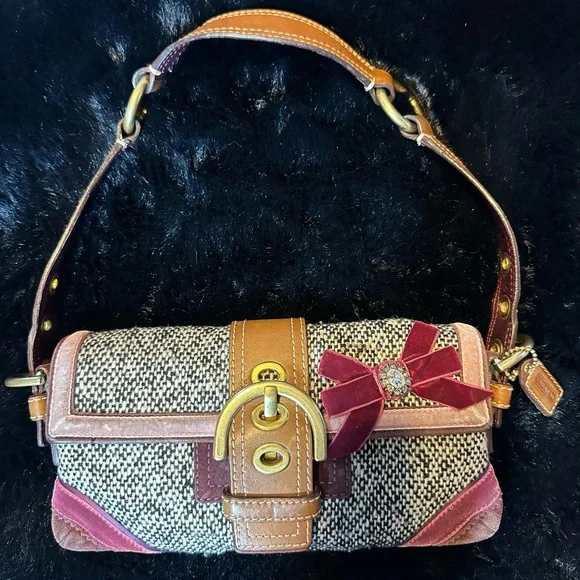 Coach Y2K Vintage Tweed Demi Hobo Flap - Picture 2 of 13